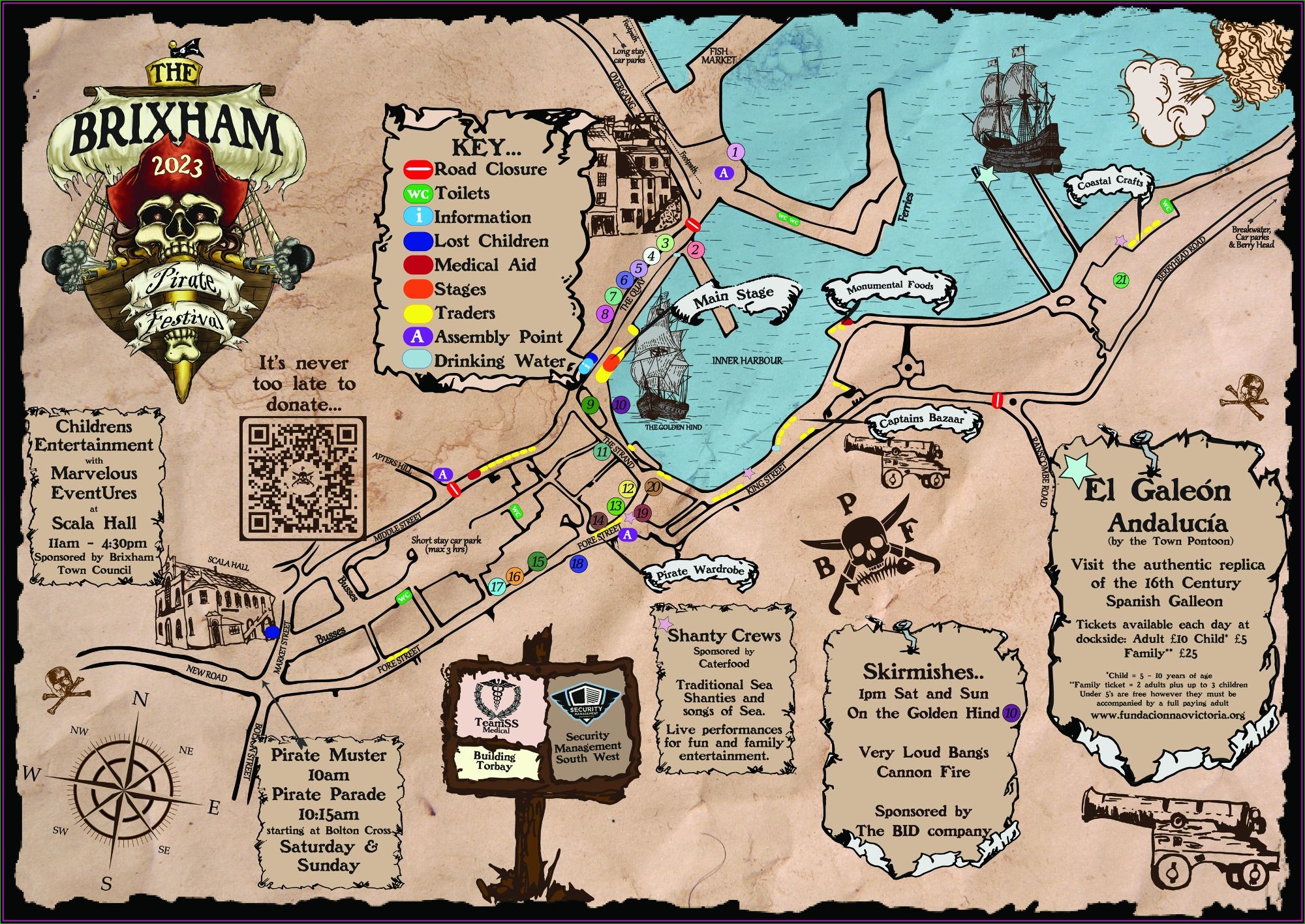 Brixham Pirate Festival 2023 Map - Side A